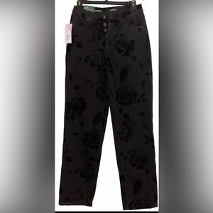 LAST CHANCE High Rise Curvy Straight Jeans Wild Fable Black Wash Floral